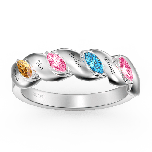 Wedding 925 Sterling Silver Birthstone Women Ring
